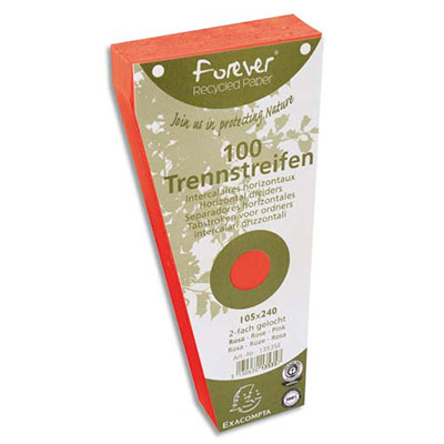 INTERCALAIRES TRAPEZE EXACOMPTA - ORANGE - PERFORATION 2 TROUS - PAQUET DE 100