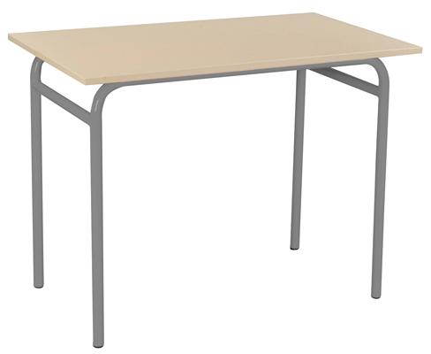 BUREAU EVOLUTION SIMPLE SANS CASIER PIÈTEMENT COLORIS RAL 9006 GRIS ALU - MANUTAN COLLECTIVITÉS