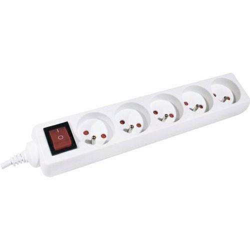 MULTIPRISE 5 PRISES AVEC INTERRUPTEUR BLANCHE - 15 M - CUC