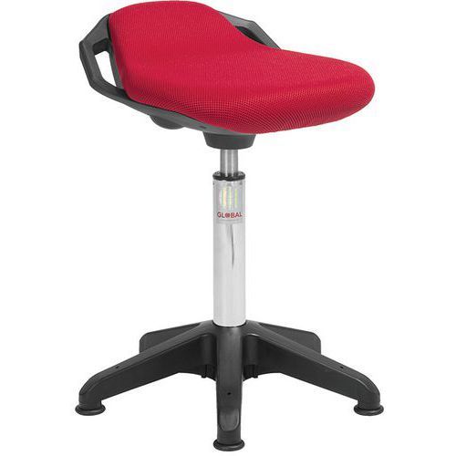 TABOURET OCTOPUS SPACE - TISSU 3D - MEDIUM - PATIN - ROUGE - GLOBAL PROFESSIONAL SEATING