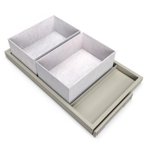 ORGANISATEUR DE DRESSING AVEC COULISSES - 2 PANIERS - 800 MM - GRIS EMUCA