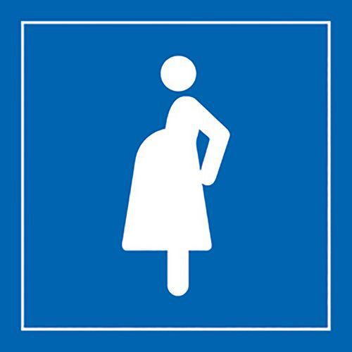 PICTO PRIORITÉ FEMMES ENCEINTES PVC BLANC/BLEU 350X350