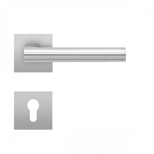 POIGNÉES DE PORTE SUR ROSACES CARRÉES SÉRIE EPL 45Q MADEIRA - SATINÉ - CLÉ I KARCHER DESIGN