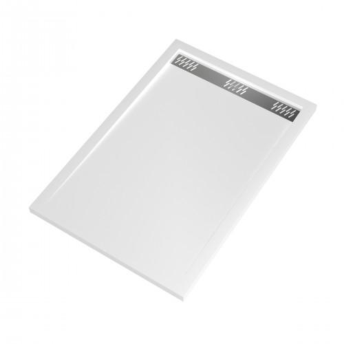 RECEVEUR DE DOUCHE EXTRA PLAT BLANC AVEC CANIVEAU - 120 X 80 CM - PURE 2 AURLANE