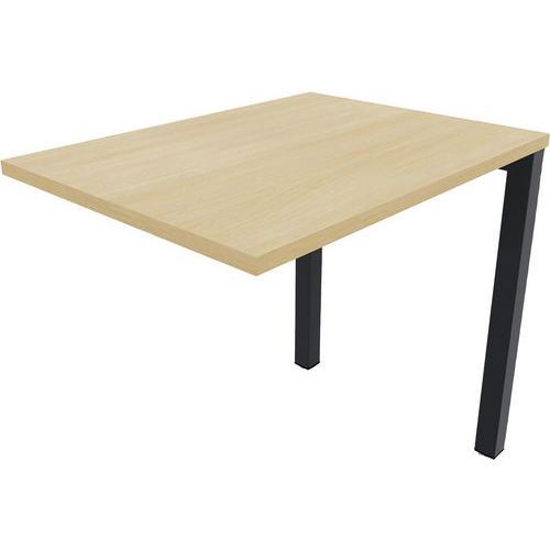 RETOUR AVEC PIED DE SOUTIEN L80XP60 ÉP.25MM BLANC/GRIS ALU - EOL