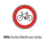 Signalisation d'interdiction type B9b - Accès interdit aux cycles - Formats de 450 à 1250 mm_0
