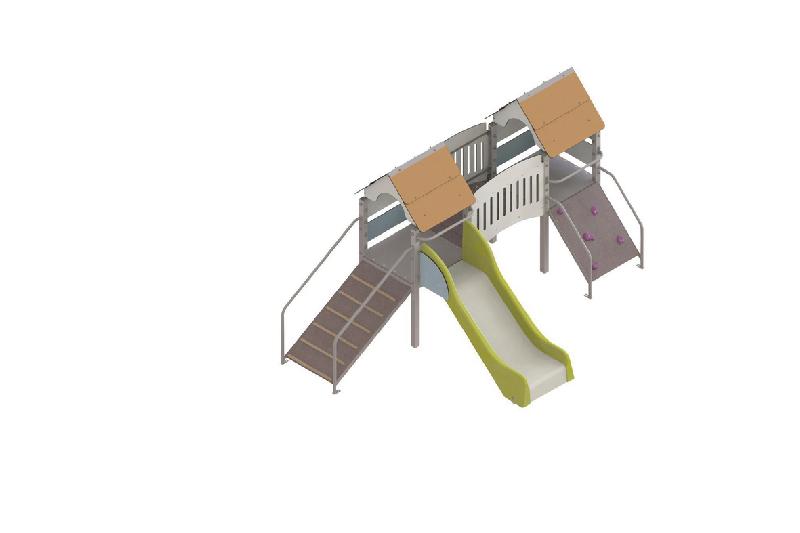 STRUCTURE FRIPOUNETTE BABY-PONT - ACIER - SCELL - INOX - ORANGE/BLEU-WIKI CAT - MANUTAN COLLECTIVITÉS