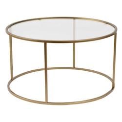 Table basse ronde en métal et verre Aurum doré Hanah Home - doré 8684283511648_0