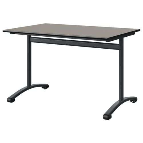 TABLE MALIBU 120X80 T6 DL STRA GRIS U727/NOIR GRIS 7016