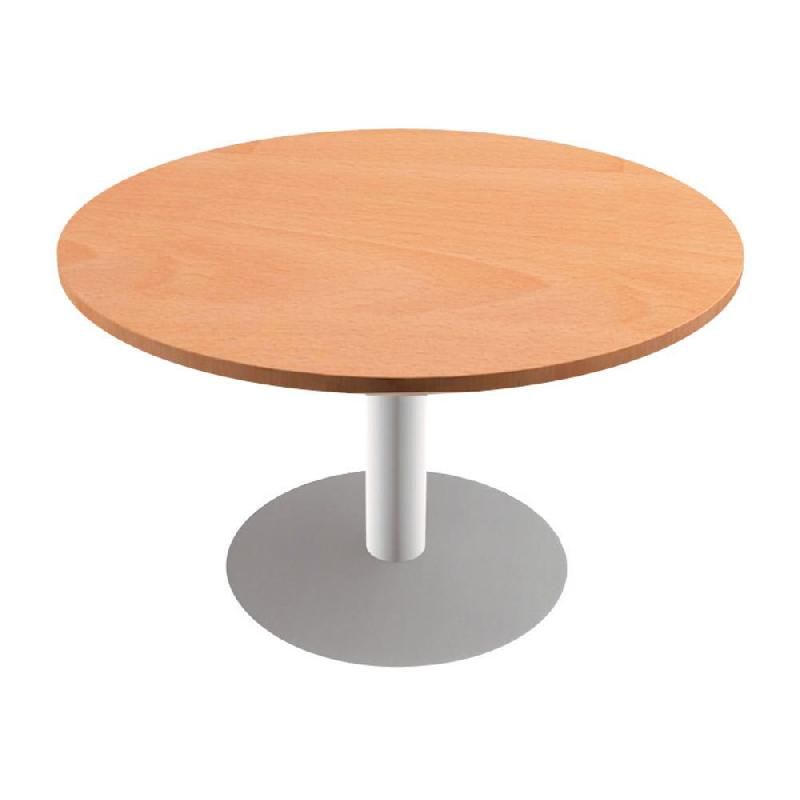 TABLE RONDE ACTUAL L. 100 X 100 CM, PLATEAU HÊTRE, PIÈTEMENT TULIPE BLANC