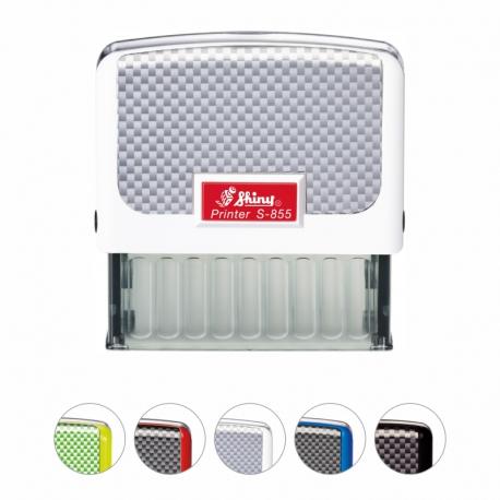 Tampon Printer Shiny S-855 - 6 lignes - Format 70 x 25 mm - Cassette d'encrage 5 couleurs_0