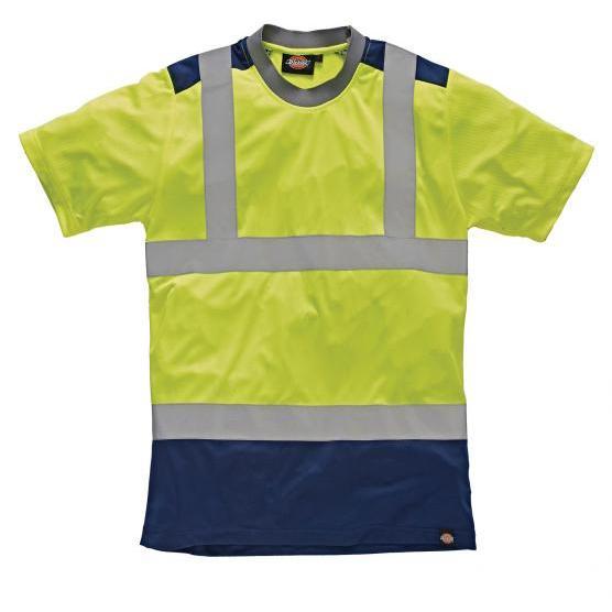 Tee-shirt haute visibilité bicolore Dickies - Personnalisable avec logo ou image - 100% polyester, Classe 2 EN471_0