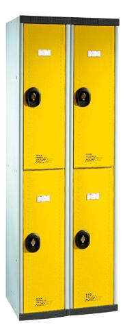 VESTIAIRE 2 COLONNES 2 CASES MONOBLOC BLEU