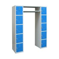 VESTIAIRE MÉTALLIQUE MULTICASES AVEC PENDERIE 2 COLONNES DE 5 CASES