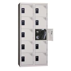 Vestiaires 5 cases x 2 colonnes - En kit - Gris - Largeur 60cm - PROVOST - gris acier 207001831_0