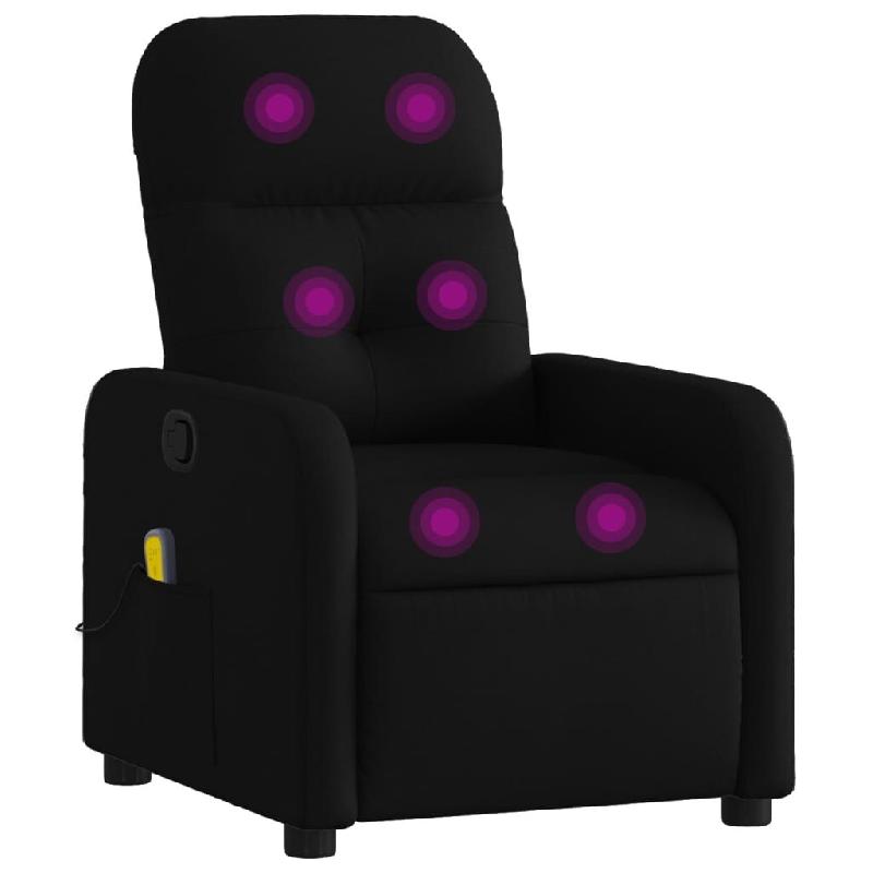VidaXL Fauteuil inclinable de massage noir tissu Modèle Gornelle - 8721012221666_0