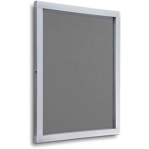VITRINE D'AFFICHAGE D´INTÉRIEUR AVEC ANGLES SÉCURISÉS FOND FEUTRE GRIS - SHOWDOWN DISPLAYS