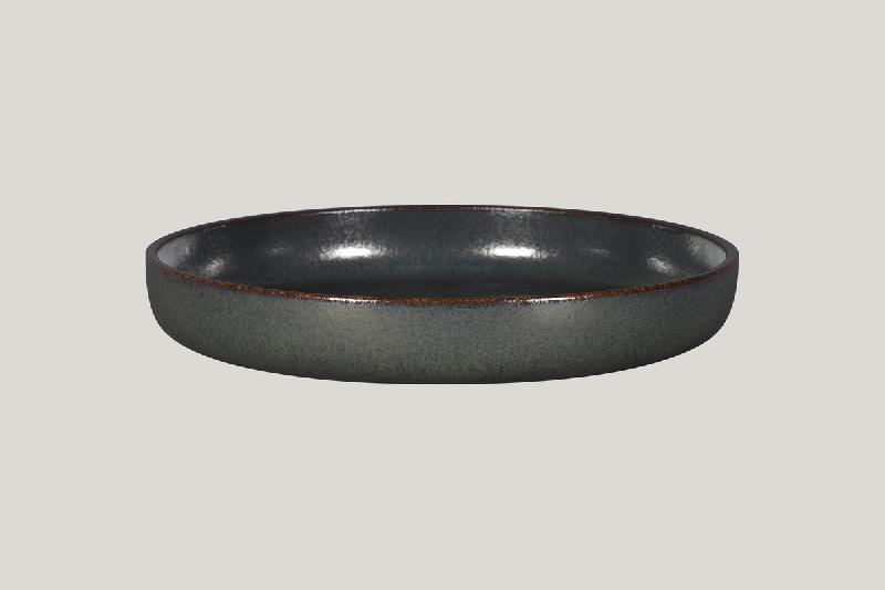 ASSIETTE COUPE CREUSE ROND NOIR PORCELAINE Ø 29,6 CM RAKSTONE EASE