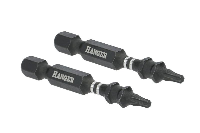 JEU DE 2 EMBOUTS IMPACT 1/4'' POUR VIS ÉTOILE T15 50MM - HANGER - 134060
