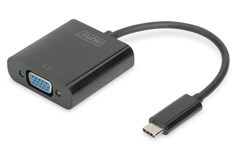 Digitus DA-70853 - Câble vidéo et adaptateur USB C vers VGA (D-Sub) 0,15 m - Noir_0