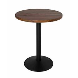 Antic Line Créations - Table bistro cirée ronde Ø60 cm - H:75 cm - Épaisseur 2,5 cm - Marron - Bois massif - CS1255_0