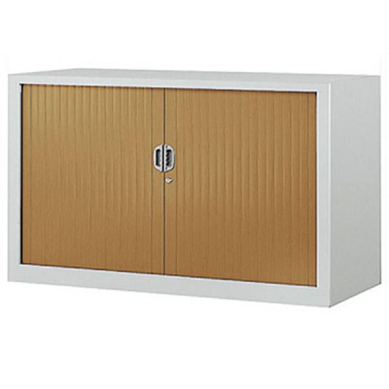 ARMOIRE MÉTAL CONFORT - A RIDEAUX - H. 70 X L. 120  CM - CORPS ALUMINIUM - RIDEAUX POIRIER