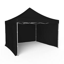 Tente pliante Barnum Assalit-Jean en aluminium 300x300cm - Noir avec 3 murs offerts - SL3X300+3M19_0