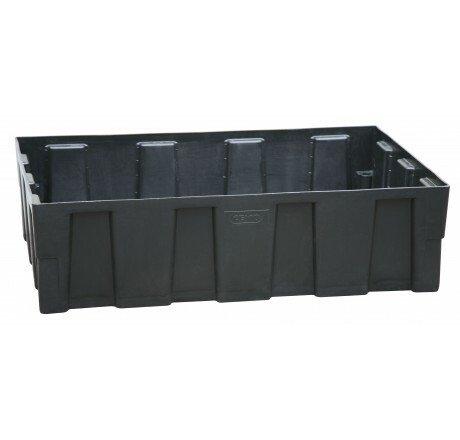 Bac de rétention EURO-PE en polyéthylène recyclé - 250L - Sans caillebotis - Mobile : Non - CEMO_0