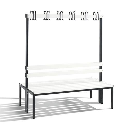 BANC PATÈRE PVC CP SIMPLE FACE - AVEC DOSSIER ET GRILLE CHAUSSURES