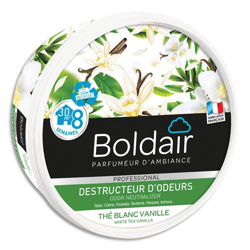 Boldair - Pot 300g Gel Destructeur d'Odeurs - Parfum Thé Blanc Vanille - Efficace jusqu'à 8 semaines_0