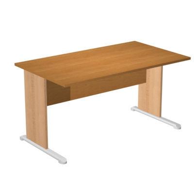 BUREAU DROIT PRONTO BOIS - L.140 X P.80 CM - PLATEAU AULNE - PIEDS EN L HETRE