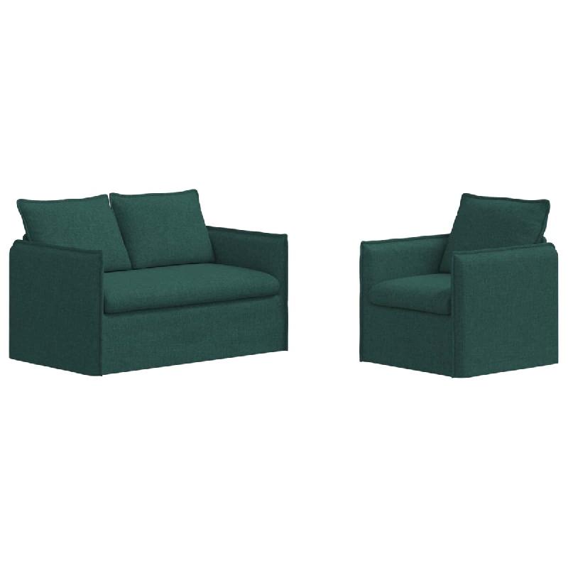 Canapé 2 pcs Vert foncé 196 x 82 x 85 cm tissu Modèle Apex Élégance Pro - Matériau naturel 8721364374133_0