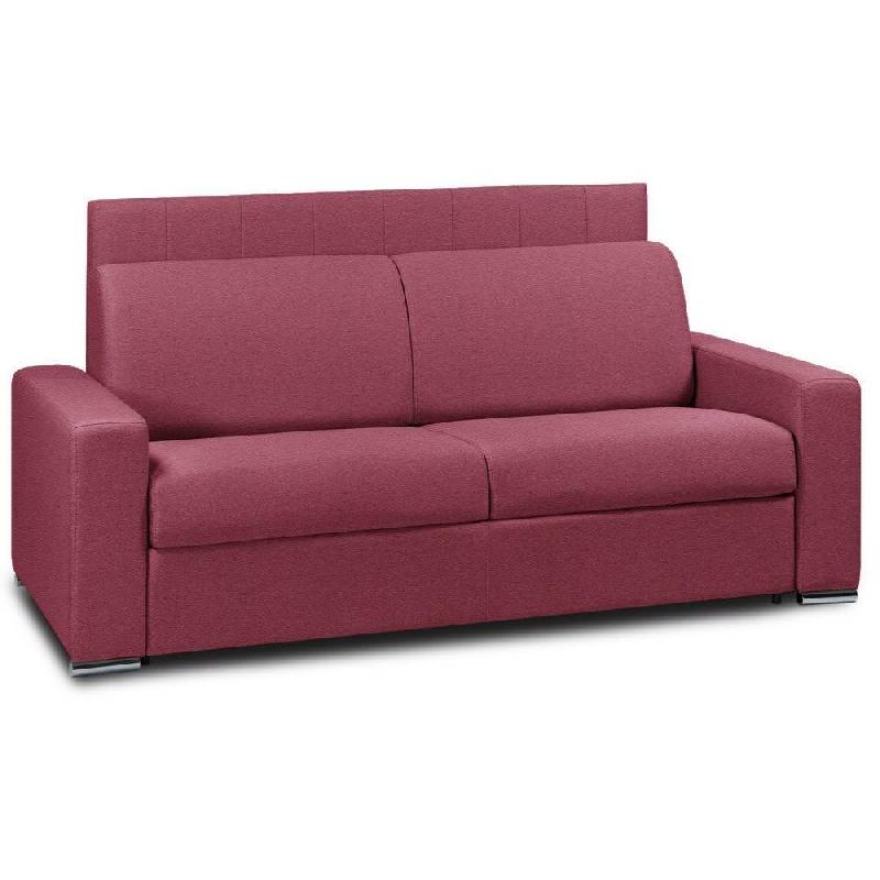 CANAPÉ LIT LEVALLOIS EXPRESS LATTES 120CM MATELAS 16CM TÊTE DE LIT INTÉGRÉE POLYURÉTHANE ROUGE_0