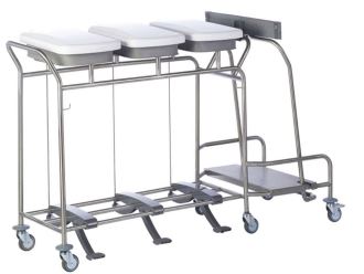 Chariot porte-sacs Manutri avec collecteur de déchets - inox robuste - L.1545 x P.585 x H.980 mm - SCLESSIN_0