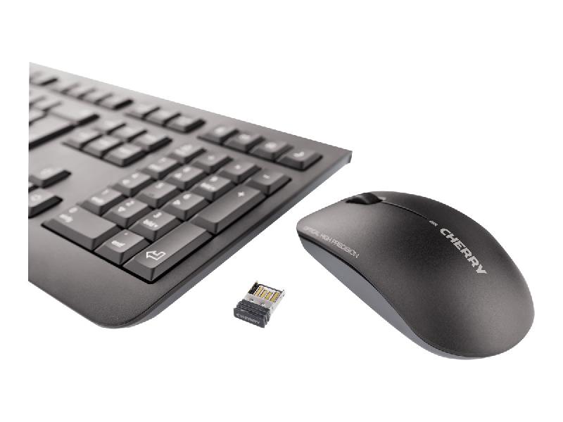 CHERRY DW 3000 ENSEMBLE CLAVIER & SOURIS SANS FIL, NOIR, USB, AZERTY - FR