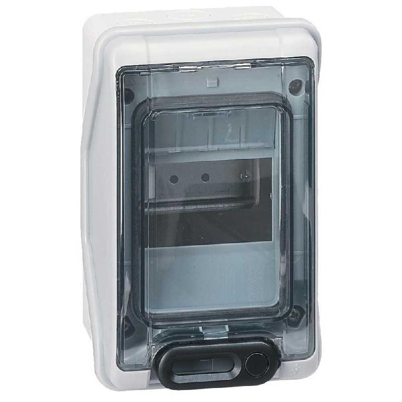 Coffret étanche Plexo 4 modules plastique gris clair L750A volet fumé verrouillable 128 x 115.6 mm Legrand - 436797_0