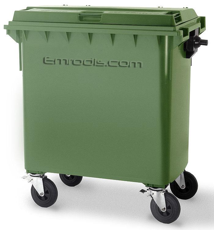 Conteneur 770L - Grands bacs roulants 770 litres - Norme EN 840 - Gris/Gris et Gris/Vert_0