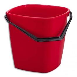 DURABLE SEAU CARRÉE AVEC ANSE ROUGE 14 LITRES 28,5 X 28,5 X 20 CM