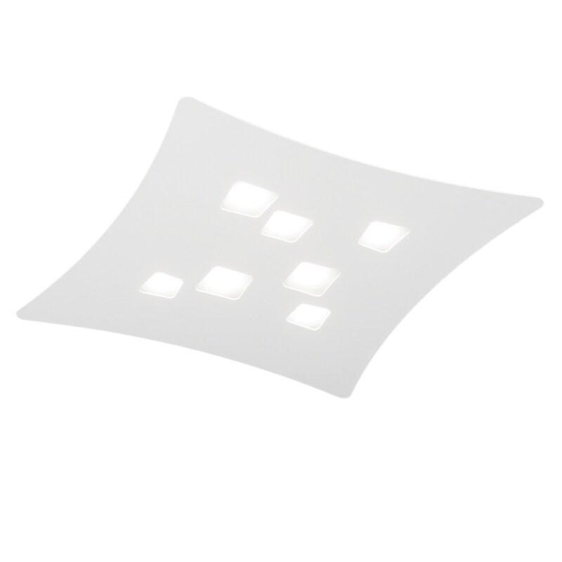 Gea Luce Plafonnier Moderne Isotta 7 Lumières Gx53 Blanc - Plafonnier Courbé En Métal 62X69Cm, Géométrique, Max 7X8W, Ampoules Exclues - blanc 80_0