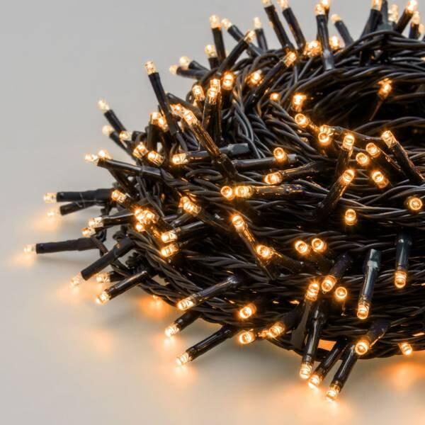 Guirlande lumineuse 70M 1000 miniLED ambré 8 fonctions d'animation câble vert 30V Lotti - 8024199040229_0