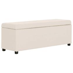 Helloshop26 - Banc banquette avec compartiment de rangement 116 cm crème polyester 02_0010803 - 3000594082724_0