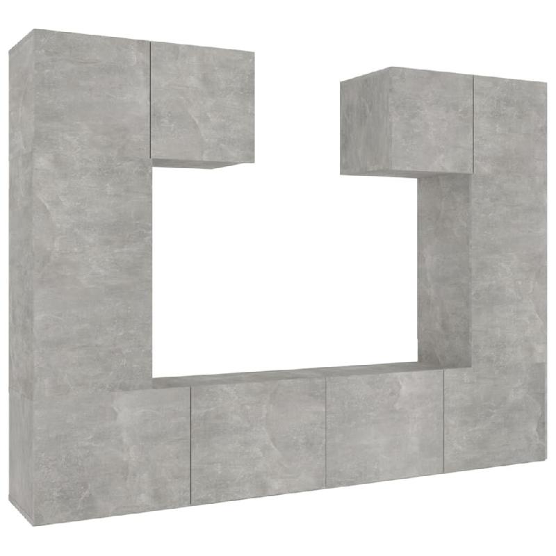 Helloshop26 - Ensemble de meubles armoire buffet TV télévision salon chambre séjour 6 pièces bois d'ingénierie gris 02_0025037 - gris Bois massif_0