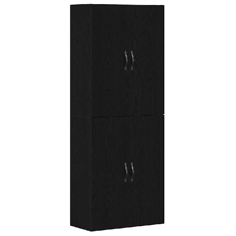 Helloshop26 - Lot de 2 armoires murales modernes avec 4 portes rangement 69,5 x 34 x 90 cm en bois d'ingénierie chêne noir 02_0055910 - noir Bois ma_0
