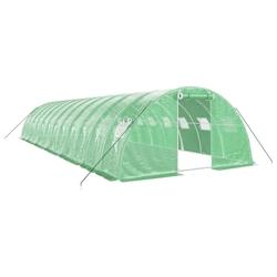 Helloshop26 - Serre tente abri plante fleur légumes avec cadre en acier 48 m² 12 x 4 x 2 m vert 02_0044596 - 3000220266177_0