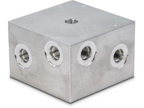 A63, 2x4 Ports, Hydraulic Manifold, 76 mm Long_0