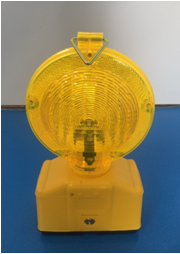 Lampe de chantier LED à piles - Double face avec lentilles Ø185 mm - Cellule crépusculaire et fixation anti-vol_0