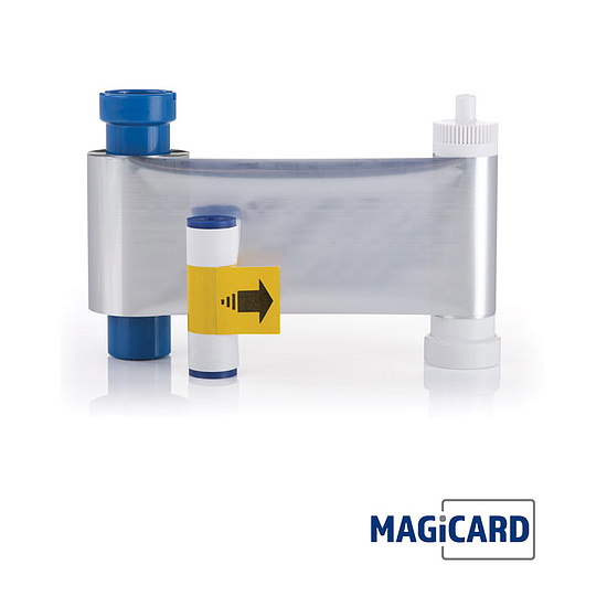 Ruban argent MAGICARD MA1000K-SILVER - 1000 impressions - Compatible Pronto, Enduro, Rio Pro et Rio Pro Duo_0