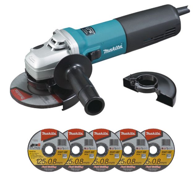 MEULEUSE Ø 125 MM 1400W + KIT D'ACCESSOIRES MAKITA - 9565CVRX1