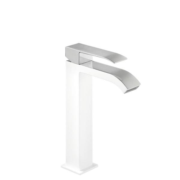 MITIGEUR LAVABO AVEC BEC CASCADE BLANC - TRES 00661001BL