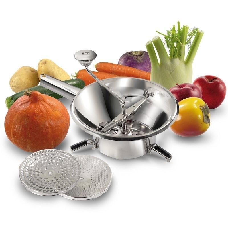 Moulin passe-légumes ménager Ø 24 cm inox - 3 grilles_0